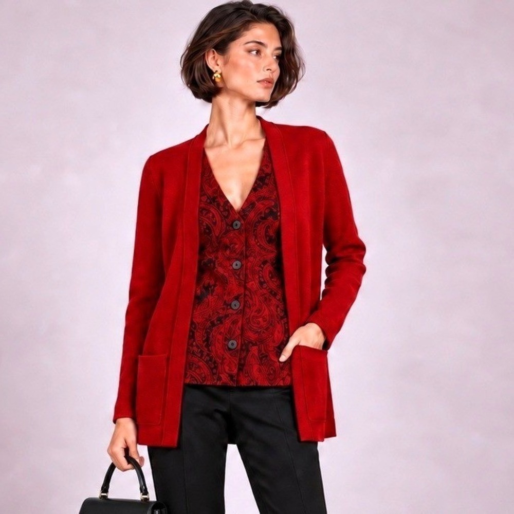 Vogue 8448 RARE 70s Revival Easy Vest Cardigan Set Sz 10 OfficeSiren No Envelope